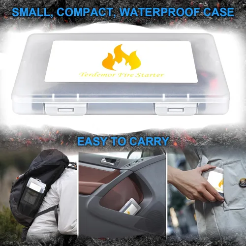 Miniatura 8 de Kit de arranque de fuego con barra de ferro – Pedernal y acero de 5" con dos cordones de yesca encerada y paracord para camping, senderismo