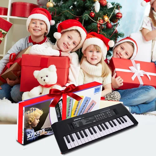 Miniatura 6 de Teclado de piano para niños, teclado de música portátil de 37 teclas, aprendizaje temprano, música electrónica, instrumento de piano para niños