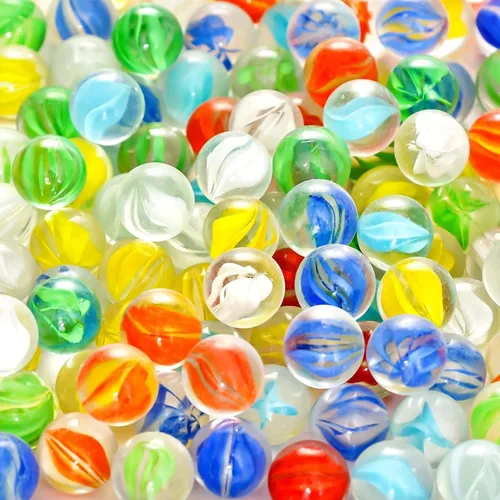 POPLAY Canicas para niños, 115 piezas de canicas de cristal ojo de gato, mezcla de 6 colores con caja de regalo, para juegos de mesa de damas