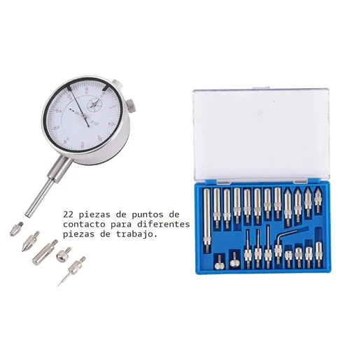 Miniatura 3 de Qnkaa Indicador de esfera con soporte de base magnética de ajuste fino y brazo largo 0-1" Indicador de esfera magnético 0.001" Indicador de esfera