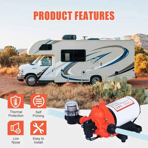 Miniatura 9 de Bomba de presión de agua de 110 V, 4.0 GPM, 50 PSI, alimentación de CA bajo demanda, bomba de diafragma de transferencia de agua autocebante