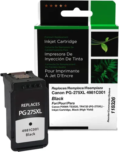 Clover Cartucho de tinta remanufacturado de alto rendimiento para Canon PG-275XL (4981C001) | Negro
