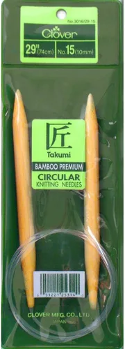 Miniatura 3 de Clover - Aguja para tejer circular de bambú de 29 pulgadas