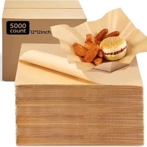 Miniatura 9 de Sieral - 5000 hojas de papel a cuadros de 12 x 12 pulgadas, forros para cestas de alimentos y papeles de cera para envolver sándwiches, resistentes