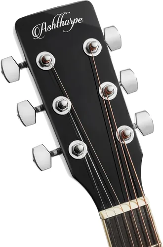 Miniatura 3 de Ashthorpe Paquete de guitarra acústica-eléctrica de tamaño completo para zurdos Dreadnought Cutaway, Tonewoods premium, color negro