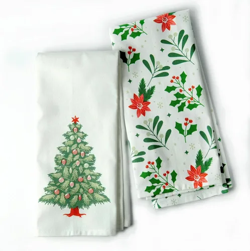 Miniatura 18 de The Fine Living Co. - Juego de 2 toallas de cocina 100% algodón, 18 x 28 pulgadas, toallas de cocina con estampado ornamental, toallas de mano