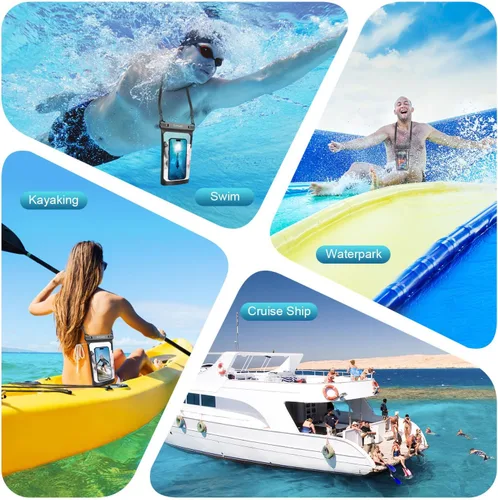 Miniatura 6 de Bolsa flotante grande impermeable para teléfono, paquete de 2 bolsas secas para teléfono celular para iPhone 17, 16, 15, 14, 13 Pro Max, Galaxy S24