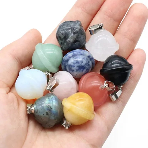 Miniatura 3 de Collar con colgante de piedra natural, ópalo de cuarzo rosa, globo OVNI Reiki, cristales de reiki, collares de cuerda larga para mujeres, joyería