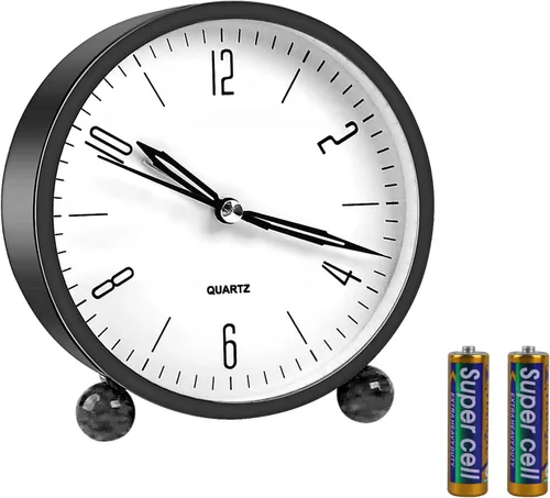 pxy Lindo y seguro reloj despertador para niños alimentado por batería (batería incluida), reloj despertador analógico súper silencioso analógico de