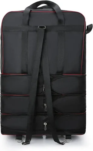 Miniatura 5 de Radefasun Bolsa de viaje Oxford expandible extra grande con ruedas, impermeable, ligera, plegable, maleta, Negro -, Equipaje extensible central