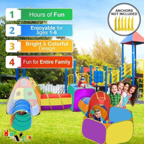 Miniatura 4 de Regalo para niños pequeños y niñas, piscina de pelotas, carpa de juego y túneles para niños, el mejor regalo de cumpleaños para niños de 3, 4 y 5