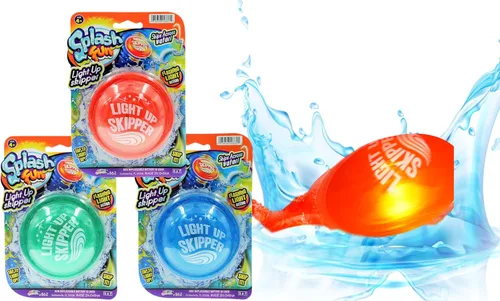 JA-RU Disco de patrón de agua iluminado (3 discos), juguete de saltar agua para niños, piscina y viajes, juguetes de playa para jugar al aire libre