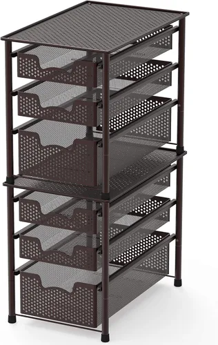 Miniatura 4 de Simple Houseware - cajón organizador apilable de 3 niveles, color bronce