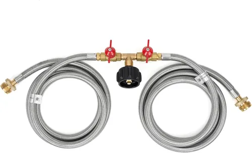 Miniatura 8 de Stanbroil Manguera de propano de 5 pies con ajuste QCC1/tipo 1, manguera divisora en Y de 2 vías con válvula de cierre, perfecta para campamento