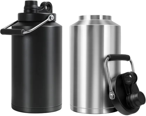 Miniatura 7 de Jarra de Agua de Galón, Botella de Agua Aislada, Jarra de 1 Galón con Asa, Botella de Agua Grande de Acero Inoxidable de 128 oz de Boca Ancha