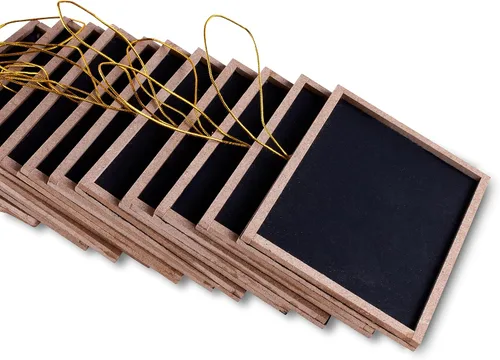 Miniatura 2 de Super Z Outlet Mini pizarra rectangular de tiza colgante con marco de madera de 3 x 4 pulgadas para artes y manualidades, numeración de mesa