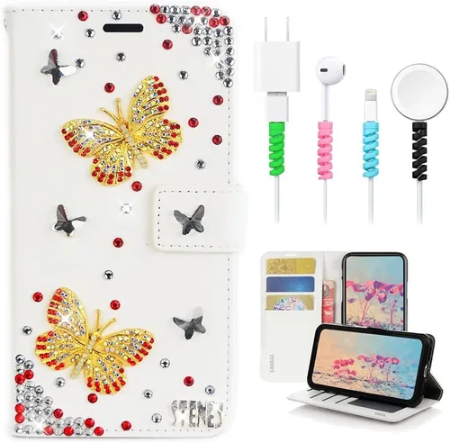 Miniatura 12 de Bling - Funda para teléfono móvil compatible con Samsung Galaxy S21 Ultra Case - Elegante - 3D hecha a mano libélula, con purpurina magnética