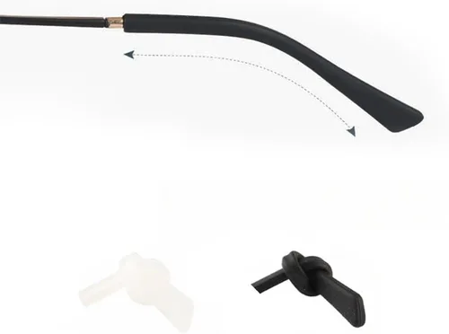 Miniatura 4 de Puntas de extremo para lentes de oreja, piezas de calcetín de tubo para gafas de silicona antideslizante, reemplazo cómodo, 2 pares