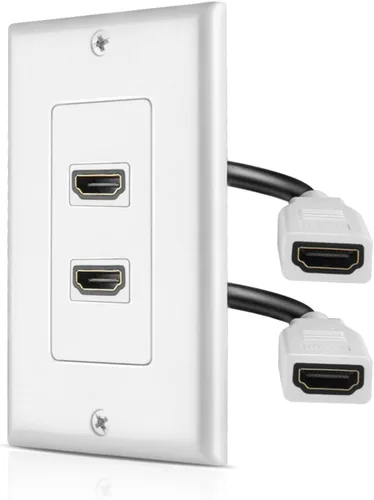 Miniatura 10 de TNP - Placa de pared HDMI – 1 puerto HDMI enchufe panel de montaje decorativo placa frontal con 4K UHD ARC/eARC Ethernet Pass-Thru soporte