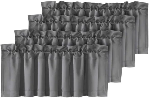 Miniatura 35 de H.VERSAILTEX - Cenefa térmica para ventana con dobladillo para barra, para oscurecer las habitaciones; ideales para la cocina, 52” x 18” Gris paloma