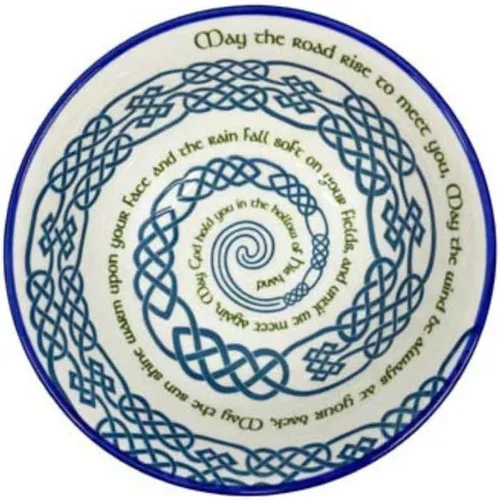 Miniatura 2 de Royal Tara Tazón de cerámica irlandesa de bendición con trébol celta, utensilios de cocina para servir sopas, guisos, ensaladas, porcelana y hueso