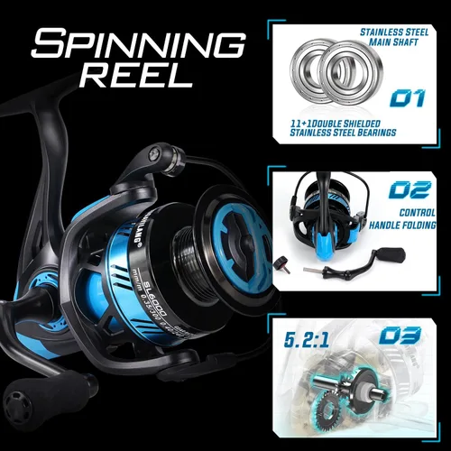 Miniatura 6 de Sougayilang Fishing Rod and Reel Combo, Stainless Steel Guides Fishing Pole with Spinning Reel Combo for Bass Fishing