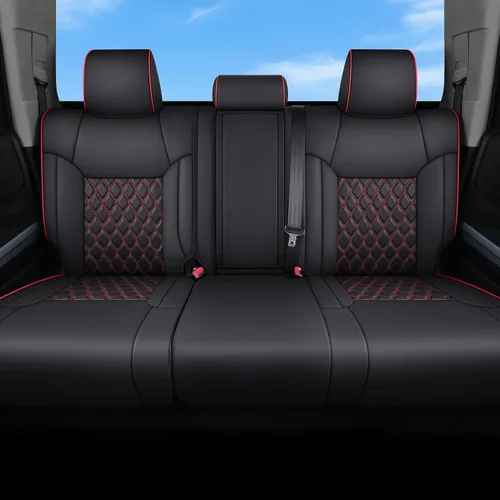 Miniatura 14 de Huidasource - Fundas de asiento delantero para Tundra, funda de cojín de asiento de cuero negro automotriz de cobertura completa, ajuste