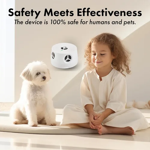 Miniatura 2 de DigiMax - Repelente de roedores de 360°, repelente de ratones, enchufe ultrasónico para interiores con 5 altavoces ultrasónicos USB y batería