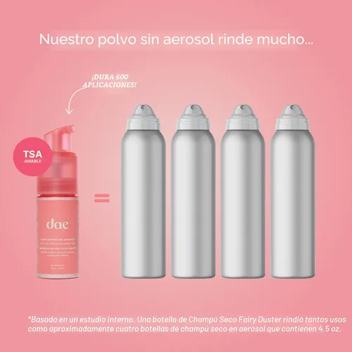 Miniatura 3 de DAE Champú en polvo seco Fairy Duster - Ingredientes naturales sin aerosol, absorbe aceite y refresca las raíces
