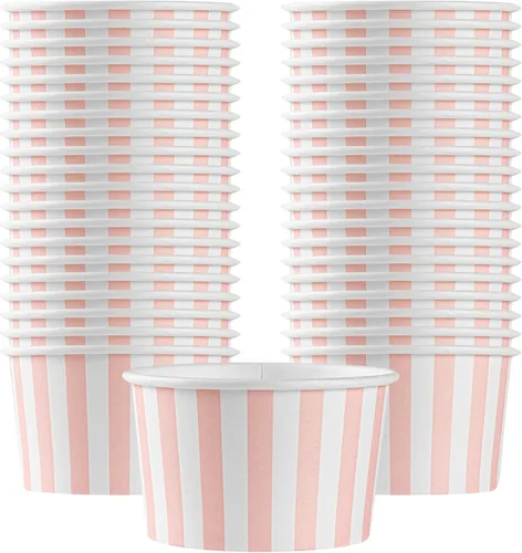 Miniatura 67 de Coppetta - Vasos de postre de 5 onzas, 50 tazas desechables para helado, tapas se venden por separado, cuencos de yogur congelado resistentes