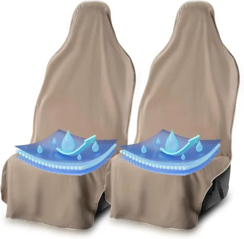 Miniatura 12 de UltraSport Protector de Asiento de Coche Impermeable con Toalla, Ajuste Universal, Protector de Asiento Delantero Antisudor y Antiolor, Secado