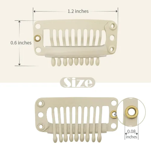 Miniatura 2 de Dreamlover - Clips para extensiones de cabello, clips para peluca con 9 dientes, 30 piezas Beige