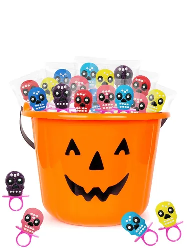 Miniatura 4 de Fruidles Anillos duros de calavera de Halloween, Día de los Muertos, envueltos individualmente (paquete de 12)