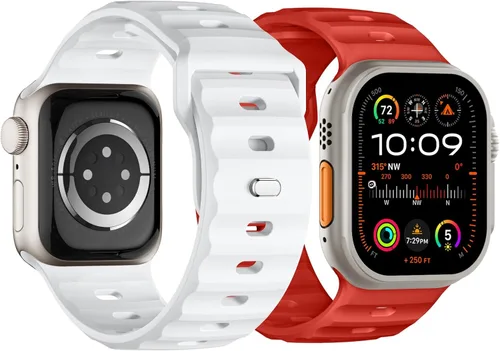 Miniatura 14 de Correa deportiva compatible con Apple Watch Ultra 2 Band de 1.929 in 1.811 in 1.772 in 1.732 in 1.654 in para hombres, correas de silicona suave