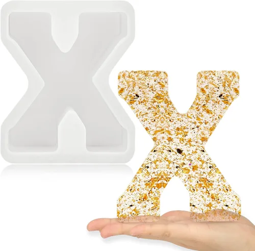 Miniatura 12 de Gartful Moldes de letras grandes de 7 pulgadas para resina, molde de resina epoxi del alfabeto mayúscula 3D J mayúscula, moldes de letras de resina