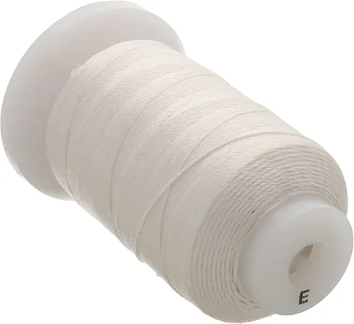 The Beadsmith Cordón de seda pura – Blanco, tamaño E (0.325 mm/0.0128"), 200 yardas (600 pies), carrete de 1/2 onza