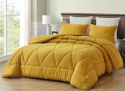 Miniatura 13 de Chezmoi Collection Rory - Juego de edredón de microfibra acolchada triangular de 2 piezas, ropa de cama geométrica ligera lavada suave, individual