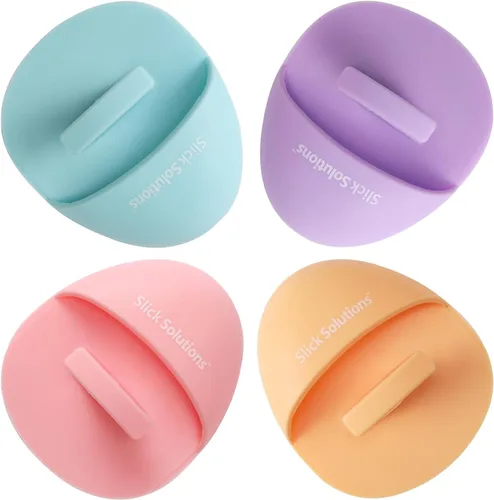 Slick- Cepillo de limpieza facial de silicona, paquete de 4, exfoliante facial de silicona, exfoliante facial, limpiador facial para cepillo