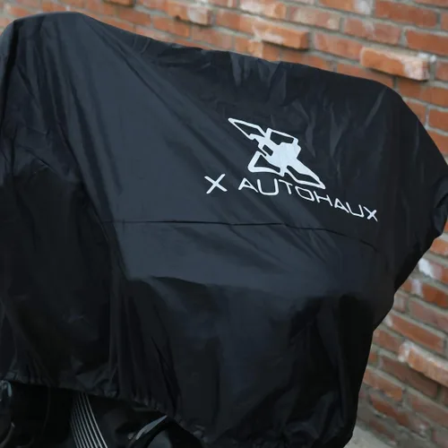 Miniatura 5 de X AUTOHAUX Cubierta de Motocicleta para Moto de Calle Scooter Media Cubierta Ligera Exterior Impermeable Protector contra Lluvia y Polvo Negro