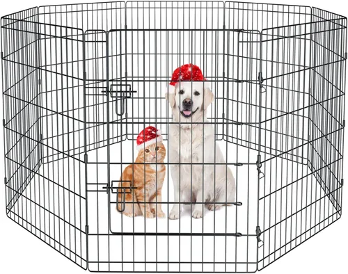 Corralito plegable para mascotas, valla de ejercicio para perros, 8 paneles de 36 pulgadas, opciones de corral para mascotas, ideal para mascotas,