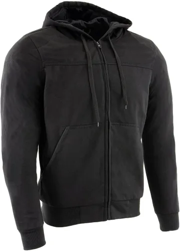 Milwaukee Leather MPM1788 - Sudadera con capucha blindada de motociclista negra aprobada por CE para hombre con aramida de DuPont Fibers - Mediana