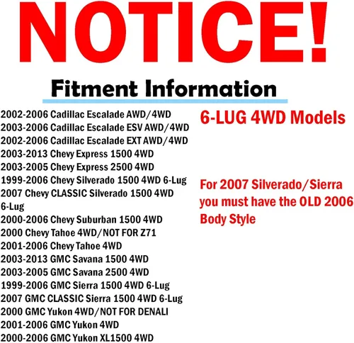 Miniatura 3 de Detroit Axle – Bujes de rodamiento de rueda delantera para 4WD para Chevy GMC Silverado Sierra Avalanche Yukon XL Suburban 1500 Tahoe Cadillac