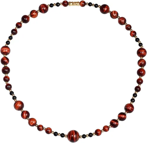 Jewever Collares de hilo de cuentas de ojo de tigre para mujeres y hombres, collar de cristales curativos de Reiki y collar de cuentas de piedras