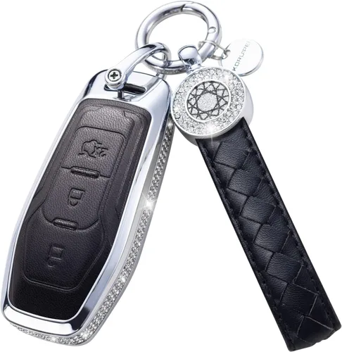 Miniatura 16 de Funda para Llave Ford con Llavero, Protector de Estuche de Llave de Cuero con Cristal Compatible con Ford Fusion F150 F250 F350 F450 F550 Edge