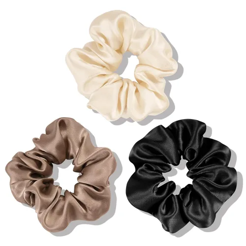 Miniatura 15 de OLESILK 100% Seda de Morera - Scrunchies para el cabello, mujeres y niñas, ligas de seda para cabello rizado y con roturas, sin daños, elásticos 3