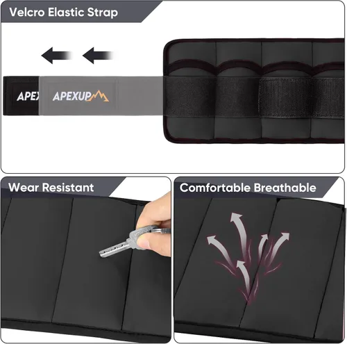 Miniatura 3 de APEXUP 10 libras/par de pesas de tobillo ajustables para mujeres y hombres, correas de peso modularizadas para piernas para yoga, caminar, correr