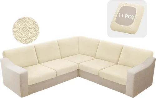 Miniatura 14 de HDCAXKJ - Fundas impermeables para cojín de sofá modular, fundas elásticas para cojín de sofá de esquina, fundas protectoras de muebles de jacquard
