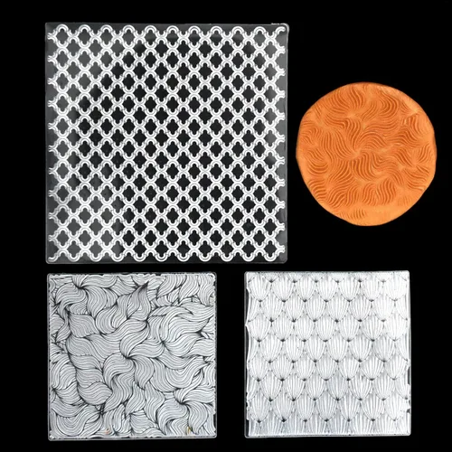 Hojas de sello de textura de silicona prémium para joyas de arcilla polimérica y aretes de arcilla, juego de 3 patrones florales y únicos, fácil de