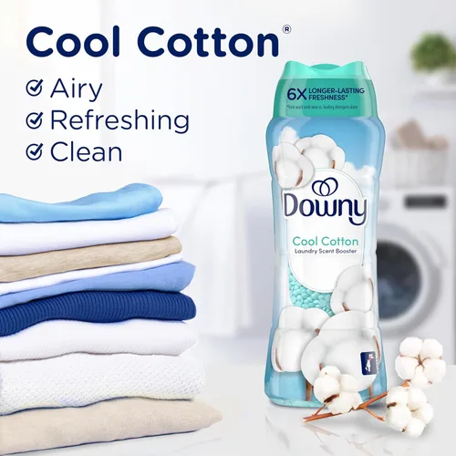 Miniatura 4 de Downy - Perlas potenciadoras de aroma de lavandería en la lavadora, aroma Cool Cotton, 24 oz, perlas de aroma para la ropa, frescura duradera