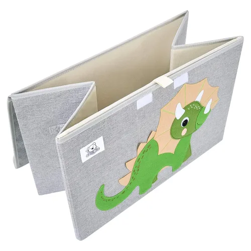 Miniatura 4 de CLCROBD Cofre plegable grande de juguetes para niños con tapa abatible, organizador de almacenamiento de juguetes de animales de tela plegable